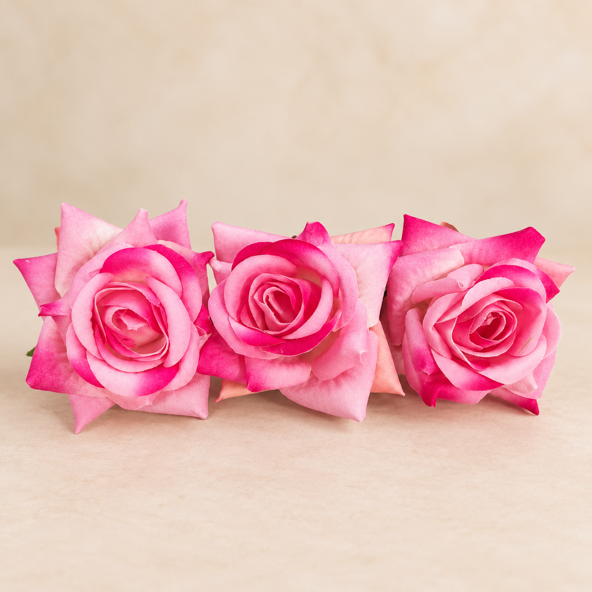 Artificial Pink Rose Flower Set of 3 Size 3 inch