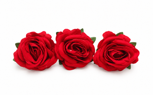 Red Artificial Rose Flower 2 inch Set of 3
