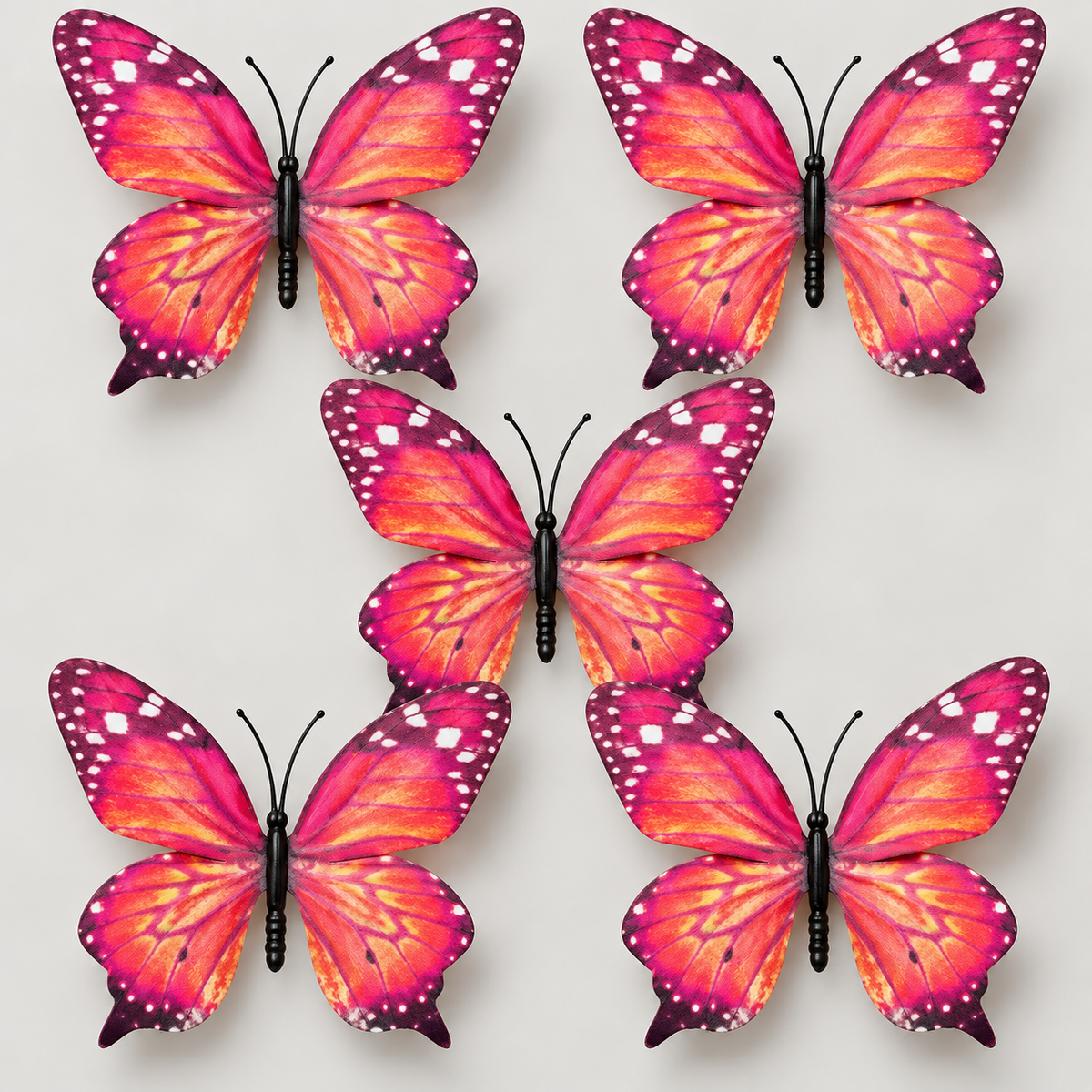 Red Butterfly Set Of 5