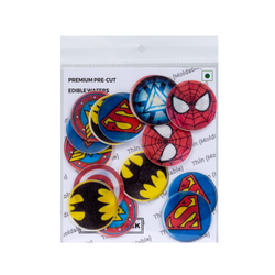 Superhero Logos Edible Pre-Cut Wafers (WPC-608)