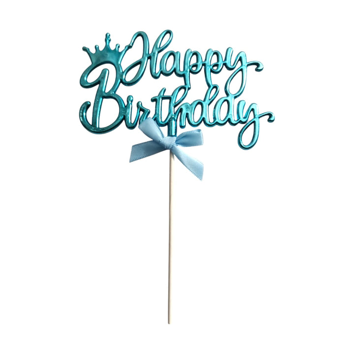 Premium Happy Birthday Blue Colour Cake Topper