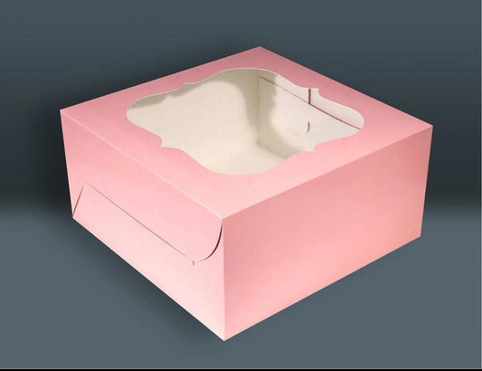 Cake Box 2 Kg (12x12x6) Peach window