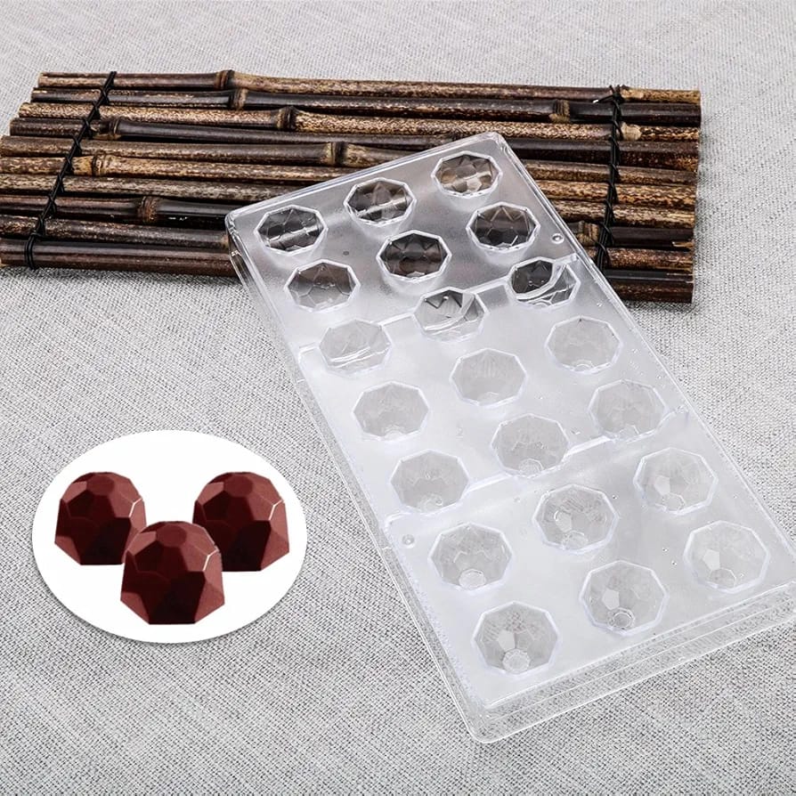 21 Cavity Diamond Shape Polycarbonate Chocolate Mould