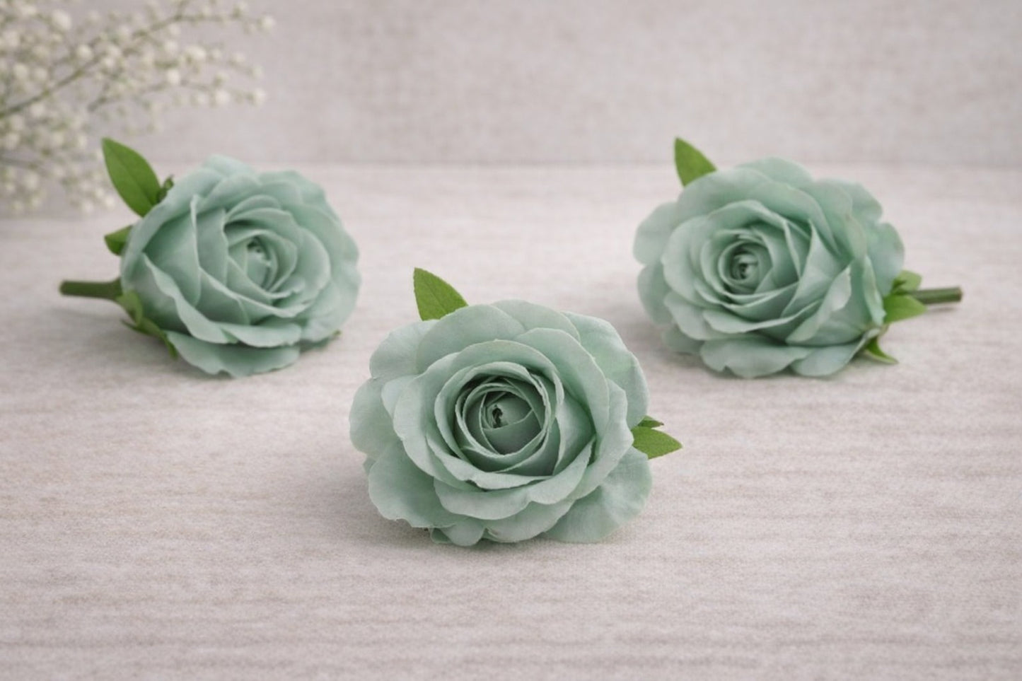 Korean Green Artificial Rose flower Pack of 3