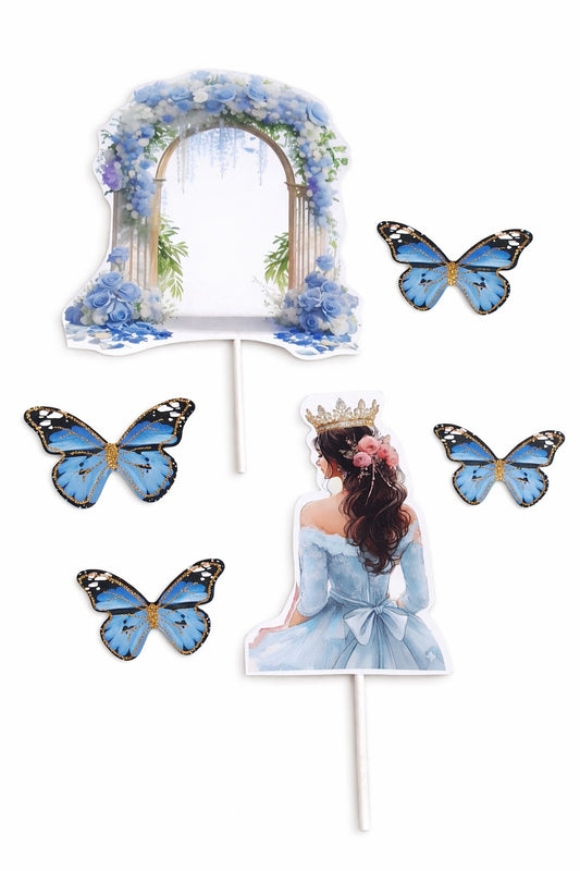 Princess Butterfly Cake Topper Set