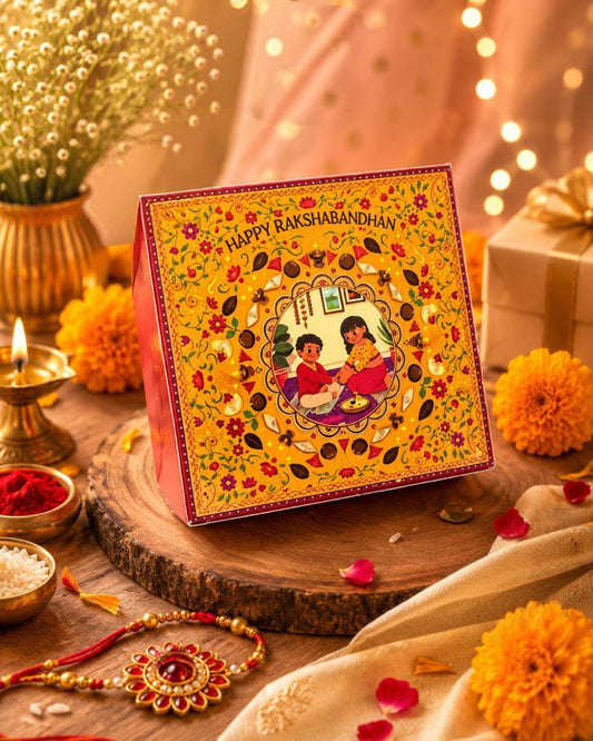 Tiny Treasures Square Rakhi Box pack of 10 (size 2 inch)