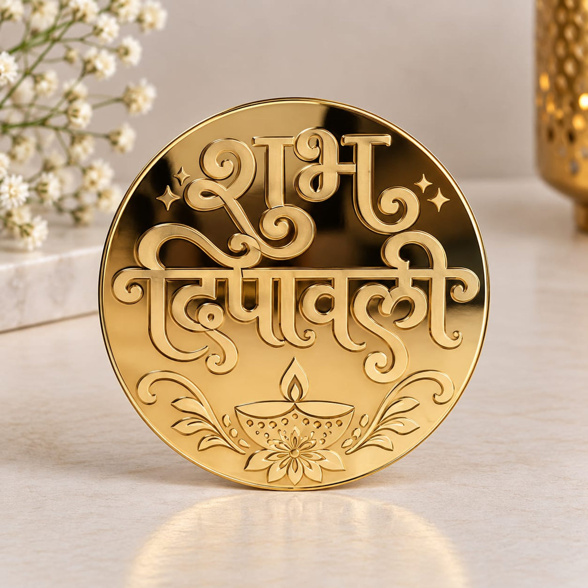 Shubh Diwali Acrylic Coin - Pack Of 10