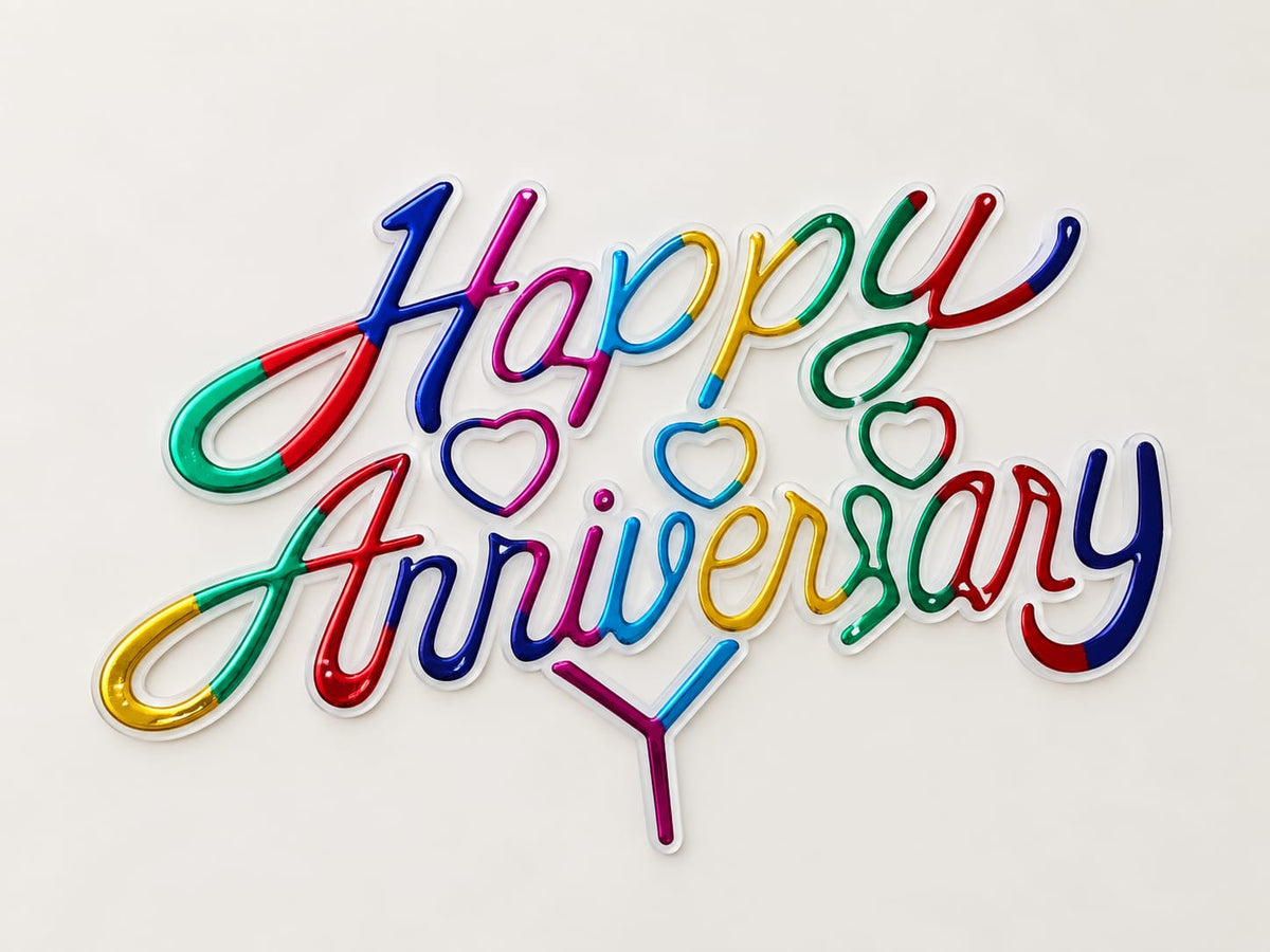 Happy Anniversary Multicolour Topper Pack Of 100