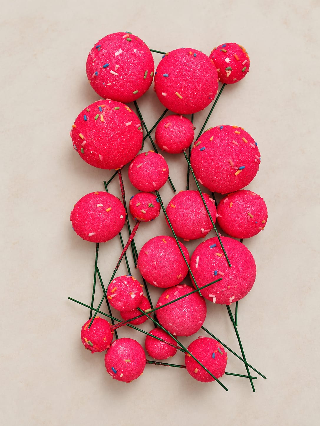 Mix Size Faux Balls Pastel Pink colour (pack of 20Pc)