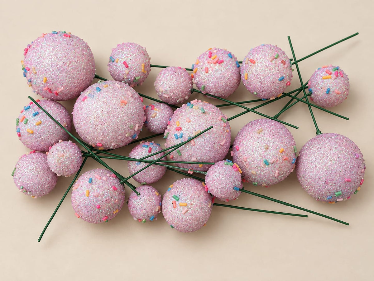 Mix Size Faux Balls Pastel Grey colour (pack of 20Pc)