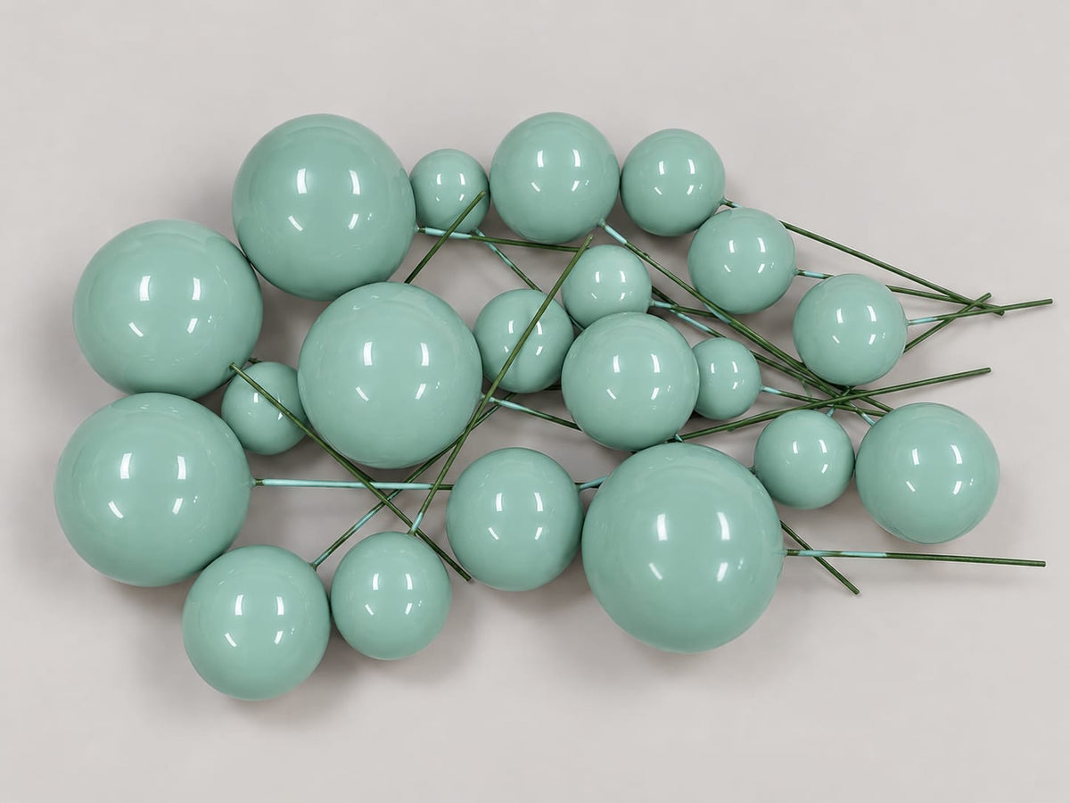Mix Size Faux Balls Pastel mint green colour  (pack of 20Pc)