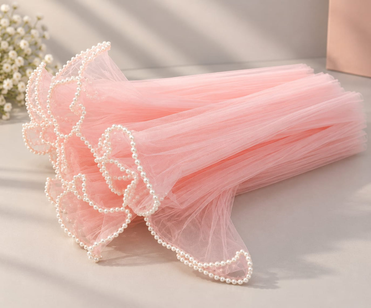 Peach Noor Net Approx 2 mtr