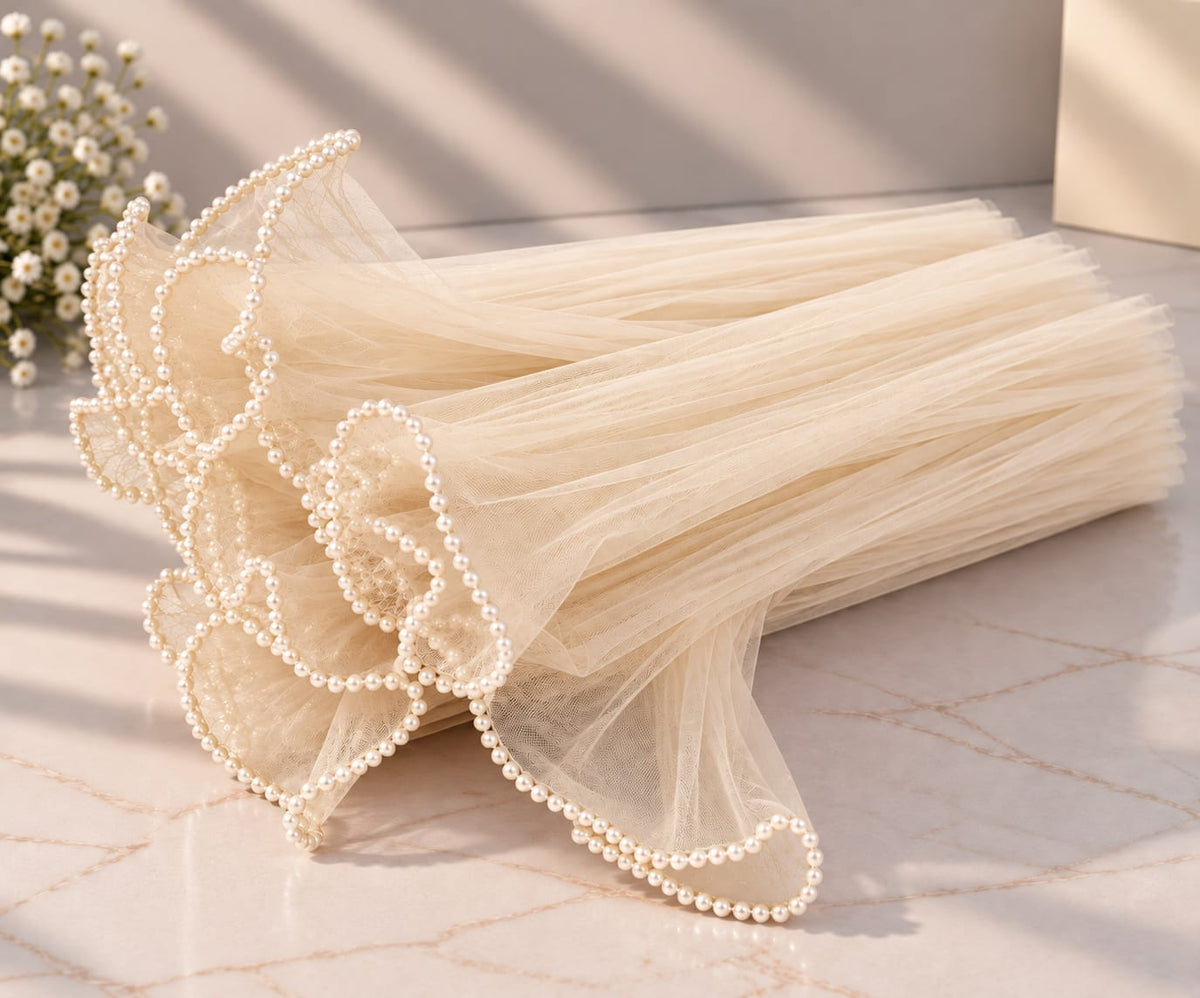 Cream Noor Net Approx 2 mtr