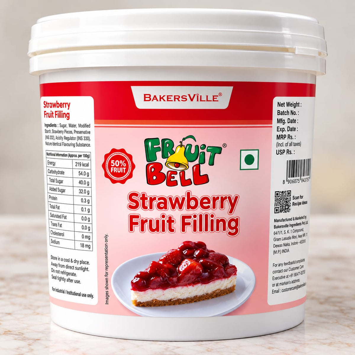 Bakersville Fruit Bell Stawberry Fruit Filling - 1kg