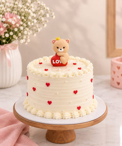 Cute Teddy Bear Topper with LOVE Heart