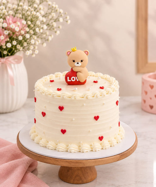 Cute Teddy Bear Topper with LOVE Heart
