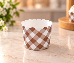 brown And White Cupcake Liner 2.5 Inch Pack Of 50
