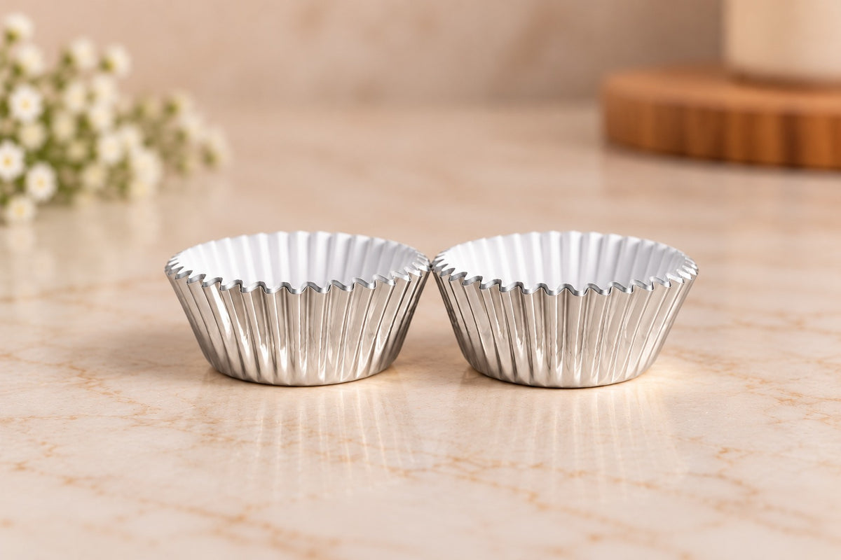 1.5 inch Silver cupcake paper liner pack of 40
