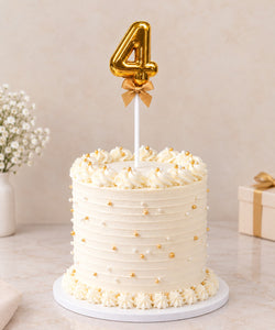 Premium 4 Number Topper With Bow Size 21cm