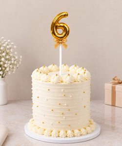 Premium 6 Number Topper With Bow Size 21cm