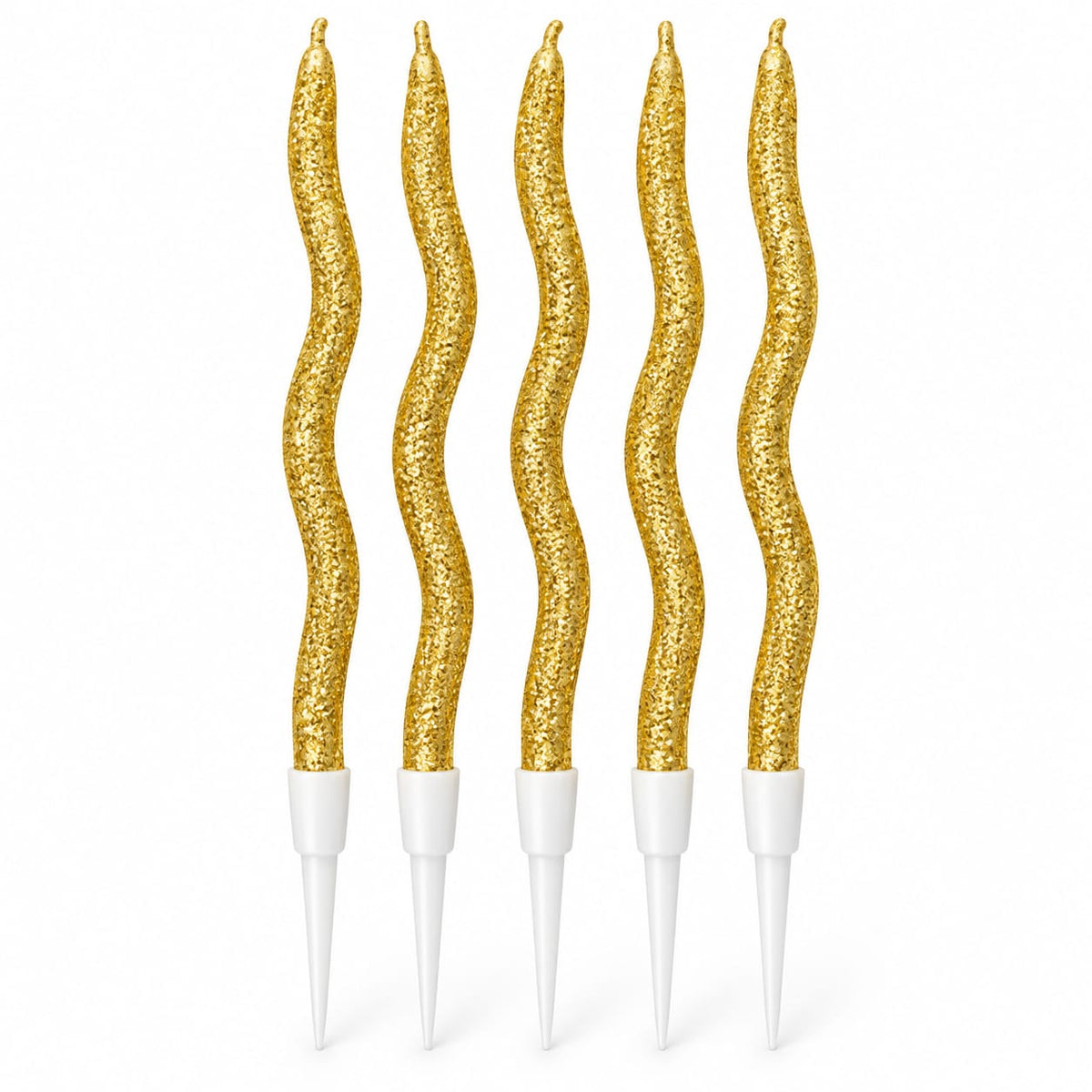 Golden Glitter twisty Candle Pack of 6 For Cake Decoration