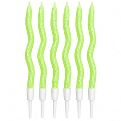 Light Green Glitter twisty Candle Pack of 6