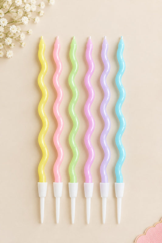 Rainbow twisty Candle Pack of 6