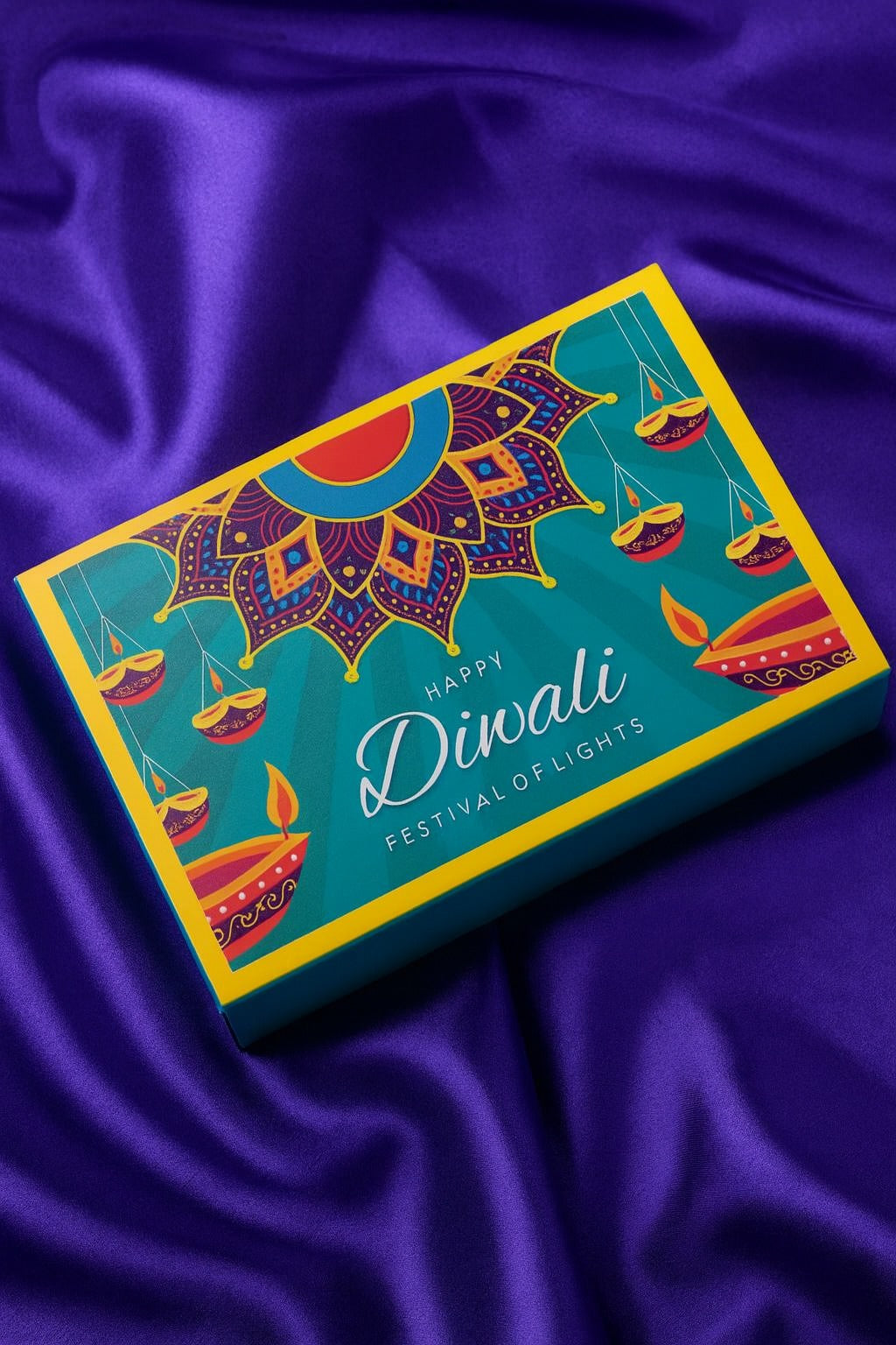 6 Cavity Slider Diwali Box For Chocolate and Brownie Size 6x4x1.5 Inch