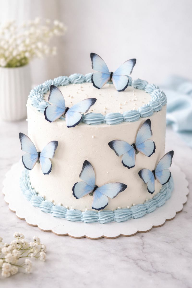 Butterfly  Pack Of 10 Pastel Blue