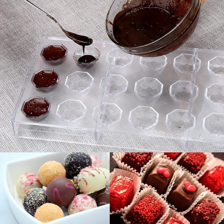 21 Cavity Diamond Shape Polycarbonate Chocolate Mould