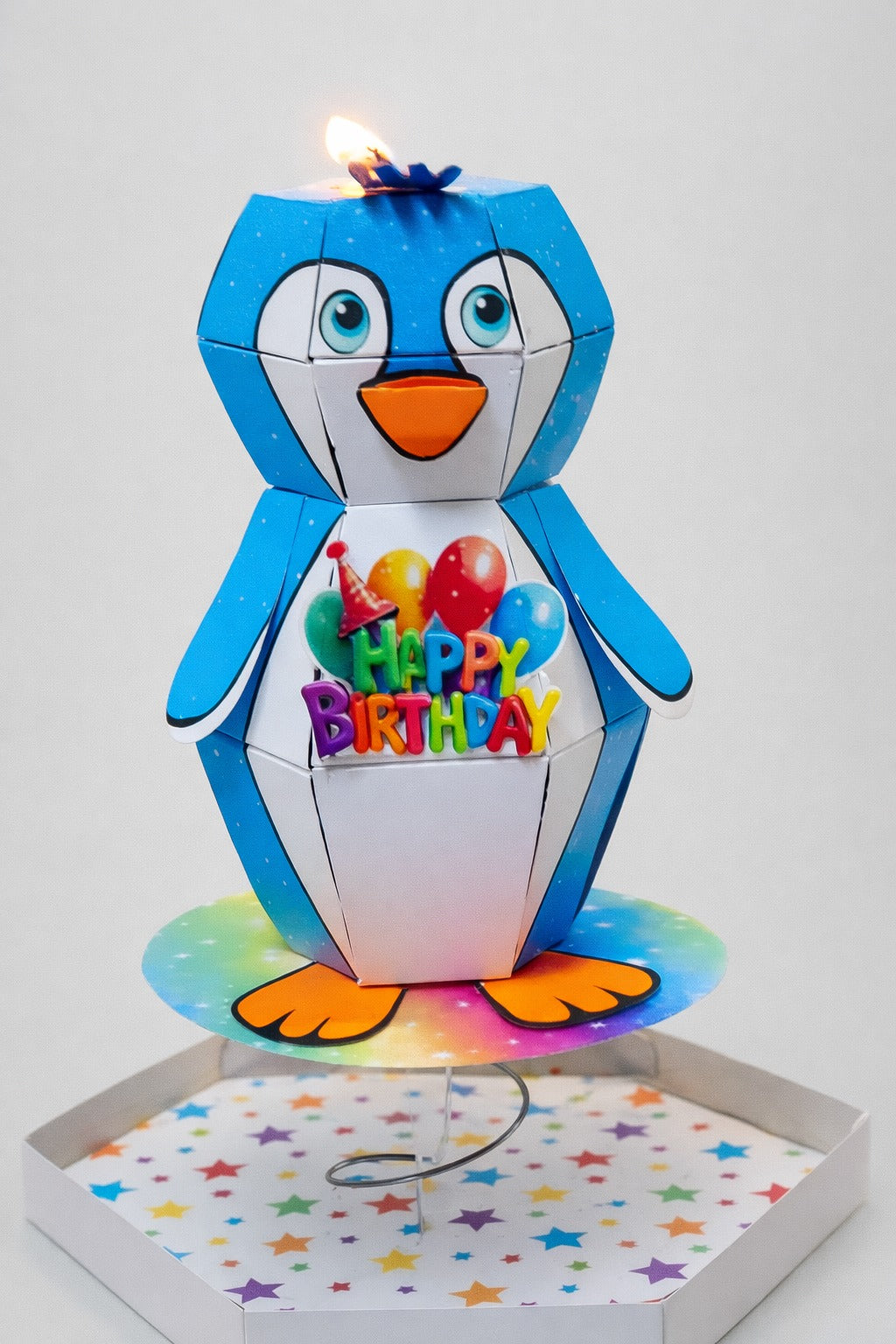 Popup Cake topper Blue Candle
