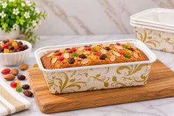 Floral Design Rectangular Paper Loaf Baking Mould Tray Pack of 20