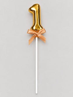 Premium 1 Number Topper With Bow Size 21cm