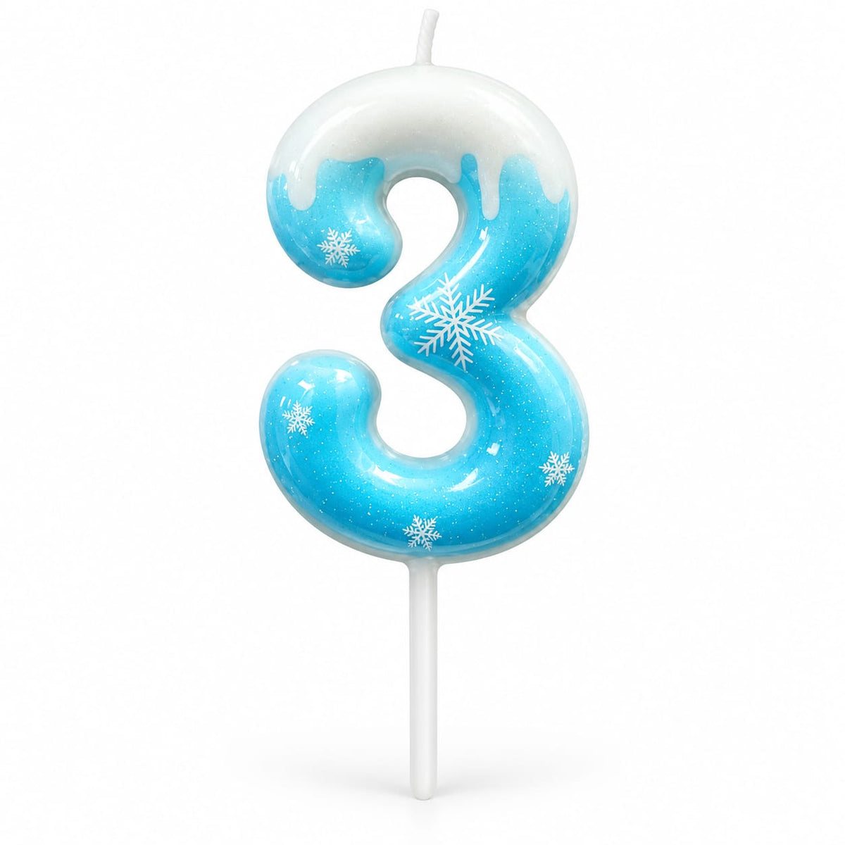 3 Number Blue Frozen Theme Candle for Cake Decoration