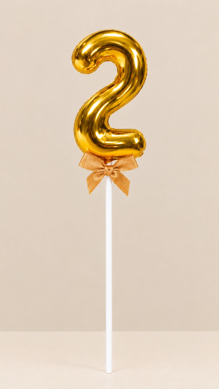 Premium 2 Number Topper With Bow Size 21cm