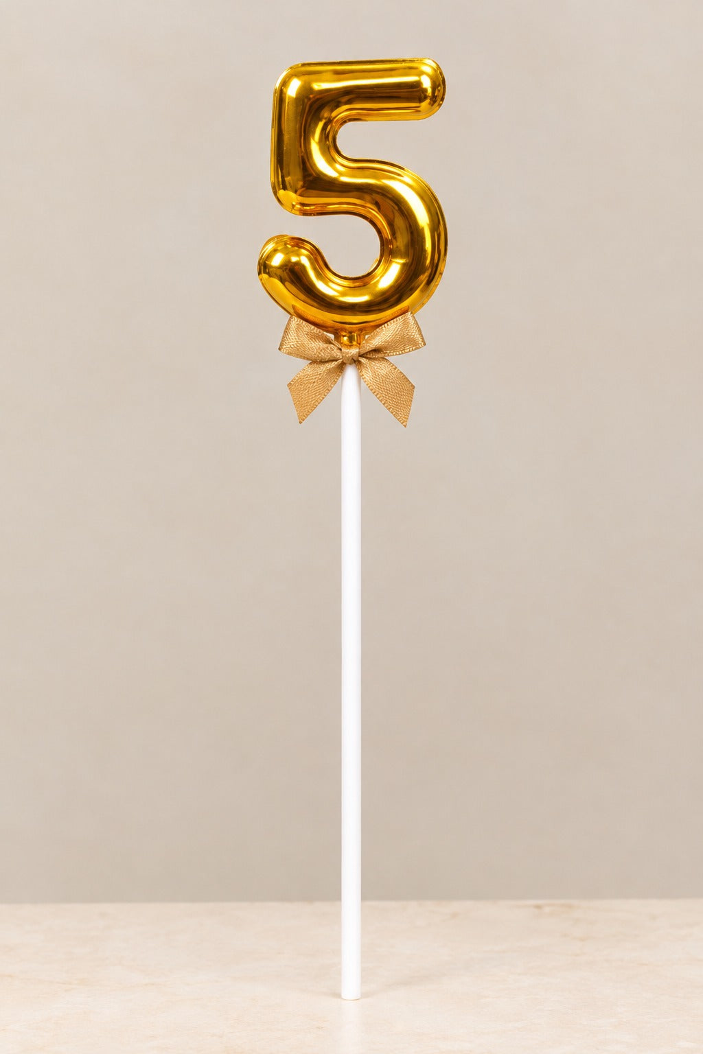 Premium 5 Number Topper With Bow Size 21cm