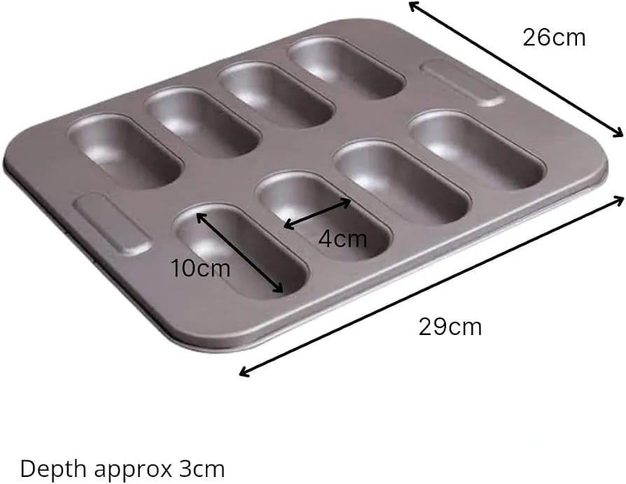 8 Cavity Mini Loaf Bread Baking Tray