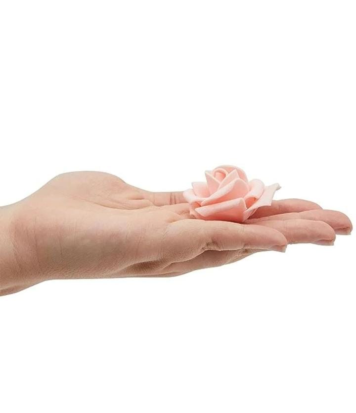 Peach Rose Foam Flower For Cake Decoration Pack of 100