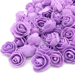 Lanvender Rose Foam Flower For Cake Decoration Pack of 100