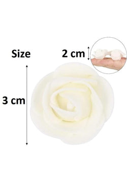White Rose Foam Flower For Cake Decoration Pack of 100