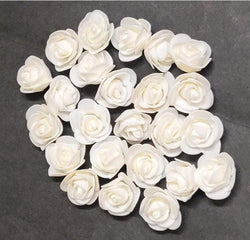 White Rose Foam Flower For Cake Decoration Pack of 100