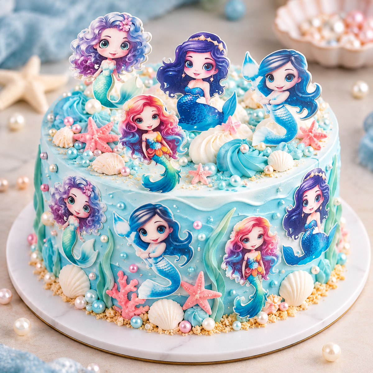 Mermaid Set Edible Wafers