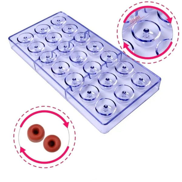 Hollow Shape Poly Carbonate Chocolate Mould 21 Cavity
