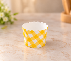 Yellow And White Cupcake Liner 2.5 Inch Pack Of 50