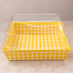 Yellow Loaf mould with lid bake Size-4.9x4.5x1.5 inch pack of 10