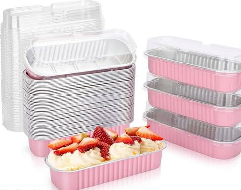 Aluminum Foil Mini Loaf Baking Pans with Lids pack of10 size- 6.5/1.2 inch