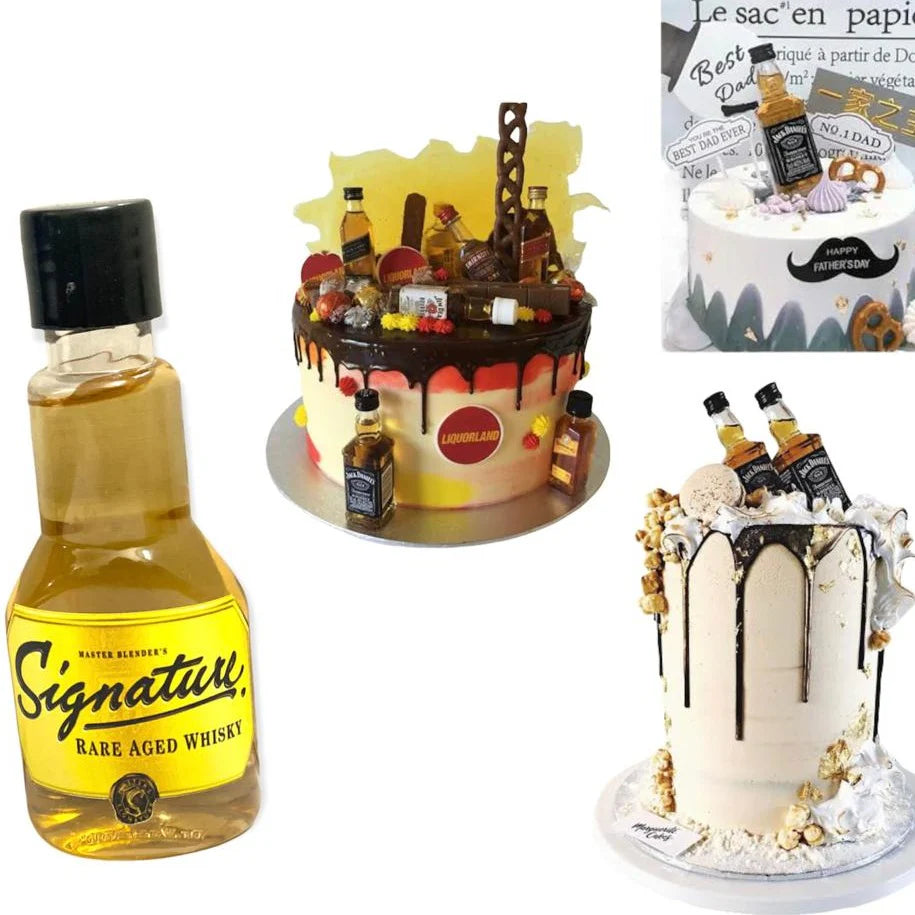 Signature Rare Aged Whisky Miniature Bottle of cake decoration
