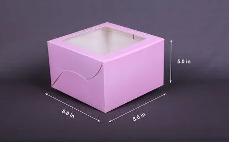 Window Cake Box Size 8x8x5 Inch (Pack Of 10)