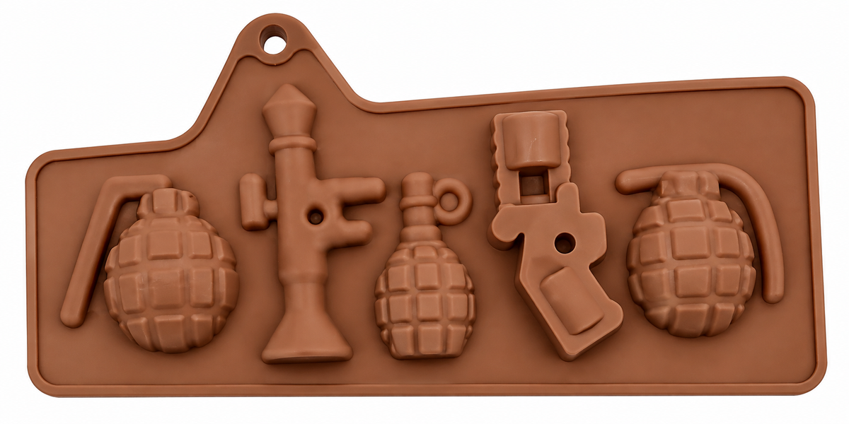 5 Cavity Grenade & Pistol Chocolate Mould