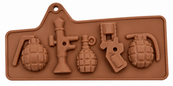 5 Cavity Grenade & Pistol Chocolate Mould
